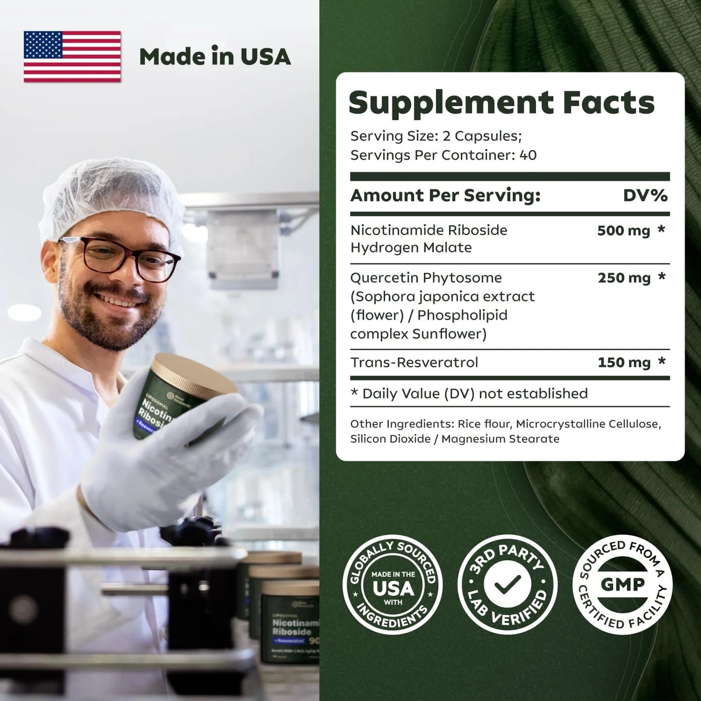 NAD+ Nicotinamide Ribosoide + Resveratrol