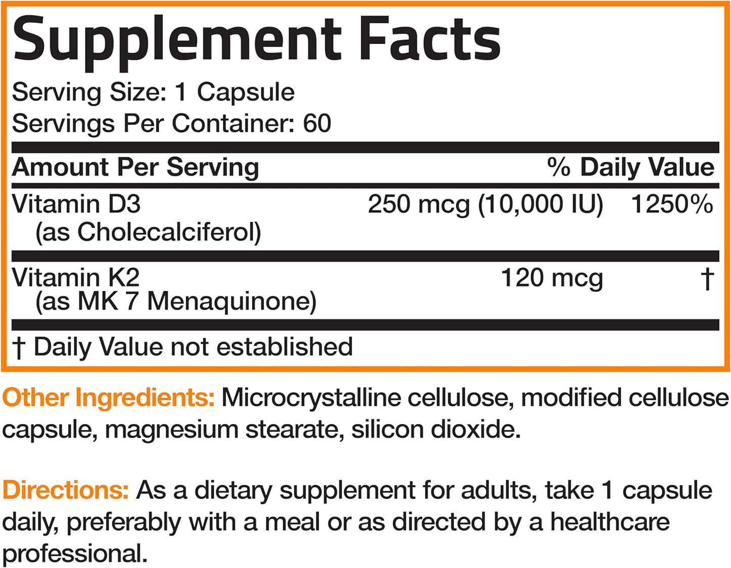 Vitamin K2+D3 10,000 IU